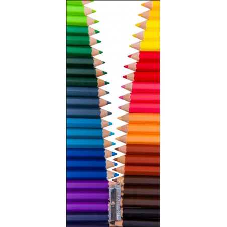 Sticker frigo déco cuisine crayons de couleurs
