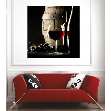 Affiche poster tonneau vin