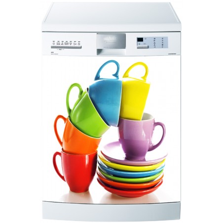 Sticker pour Lave Vaisselle tasses multicolores