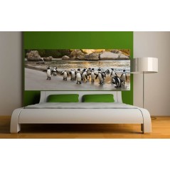 Stickers tête de lit déco Pingouins