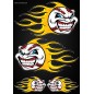 Stickers autocollants Moto Flames Baseball Format A3