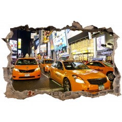 Stickers 3D Trompe l'oeil New York Taxi réf 23292