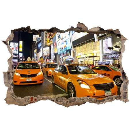 Stickers 3D Trompe l'oeil New York Taxi réf 23292