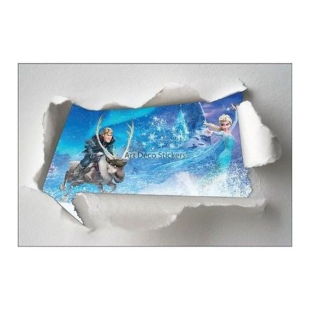 Stickers enfant papier déchiré Frozen la reine des neiges réf 7623