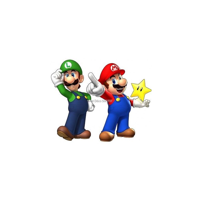 stickers autocollant Mario et Luigi réf 15032 