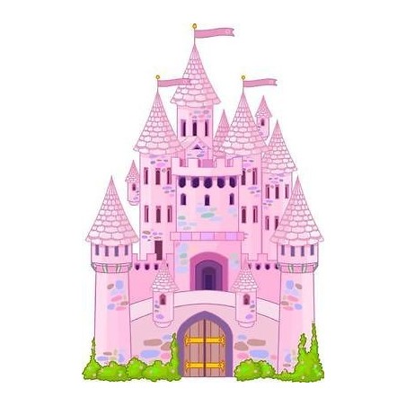 Sticker enfant Chateau princesse hauteur 30cm 
