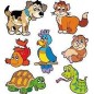 1 planche de 7 stickers enfant animaux E656