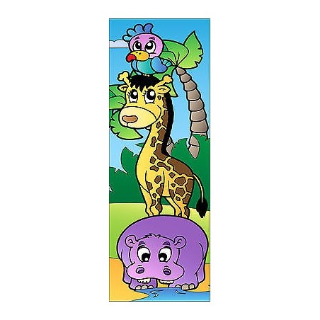 Sticker enfant animaux pour porte plane ou mural réf703