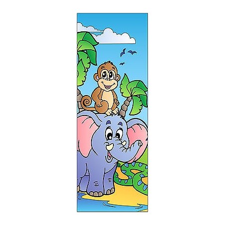 Sticker enfant animaux pour porte plane ou mural réf704