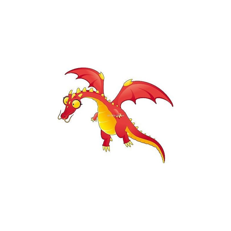 Sticker enfant Dragon réf 928 (Dimensions de 10 cm à 130 cm de largeur)
