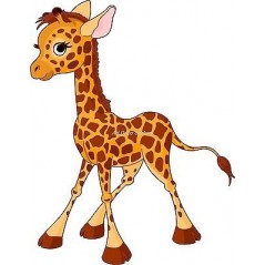 Sticker enfant Bébé Girafe réf 901(Dimensions de 10 cm à 130cm de hauteur)