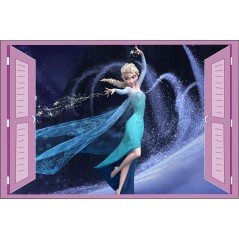 Sticker enfant fenêtre Frozen La Reine des Neiges Elsa réf 932