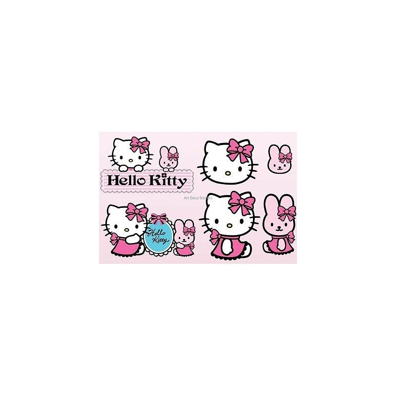 Stickers enfant planche de stickers Hello Kitty réf 9541