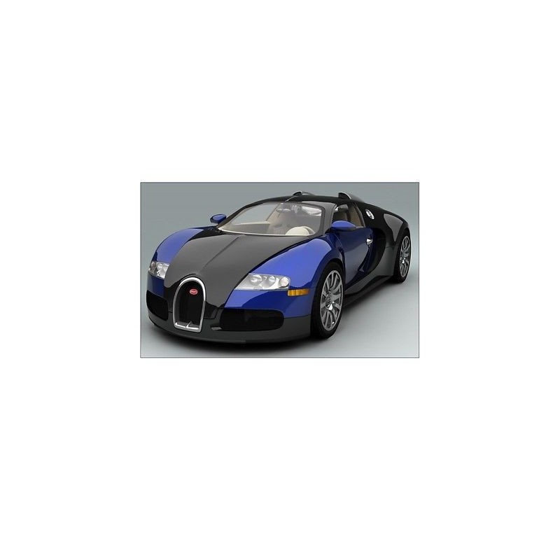 Sticker autocollant Voiture Bugatti Veyron Bleu Sport 130x83 cm Bugatti Veyron B