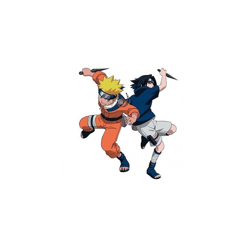 sticker Autocollant enfant Manga Naruto et Sasuke E076