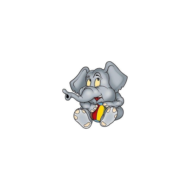 sticker Autocollant enfant Elephanteau gris E044