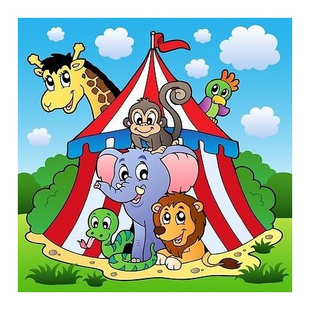Papier peint enfant géant Animaux cirque 2004