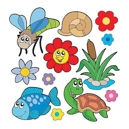 Stickers kit enfant planche de stickers Animaux réf 3686 (12 dimensions)