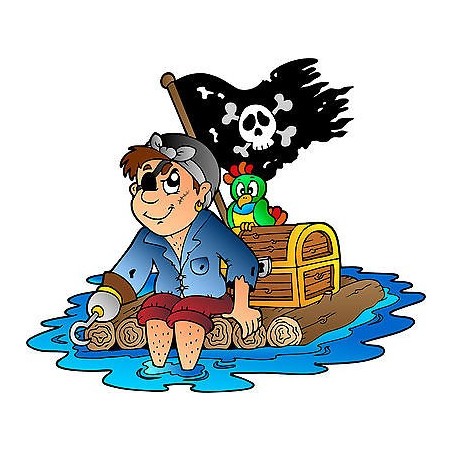 Stickers enfant Pirate réf 3693 (Dimensions de 10cm à 130cm de largeur)