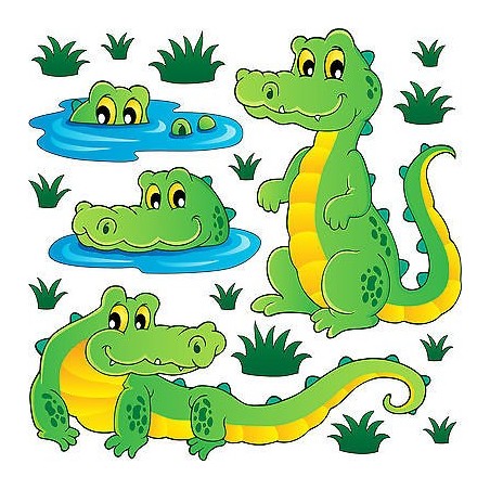 Stickers kit enfant planche de stickers Crocodiles réf 3720 (12 dimensions)