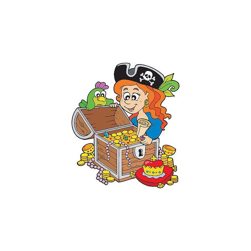 Sticker autocollant enfant trésor pirate réf 3593
