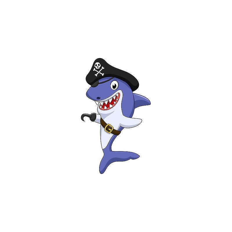 Stickers autocollant muraux enfant Requin pirateréf 3585