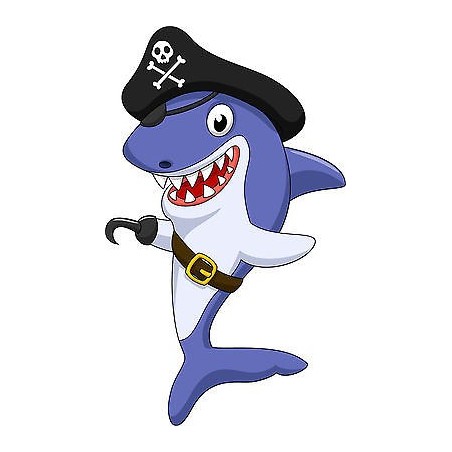 Stickers autocollant muraux enfant Requin pirateréf 3585 (30 dimensions)