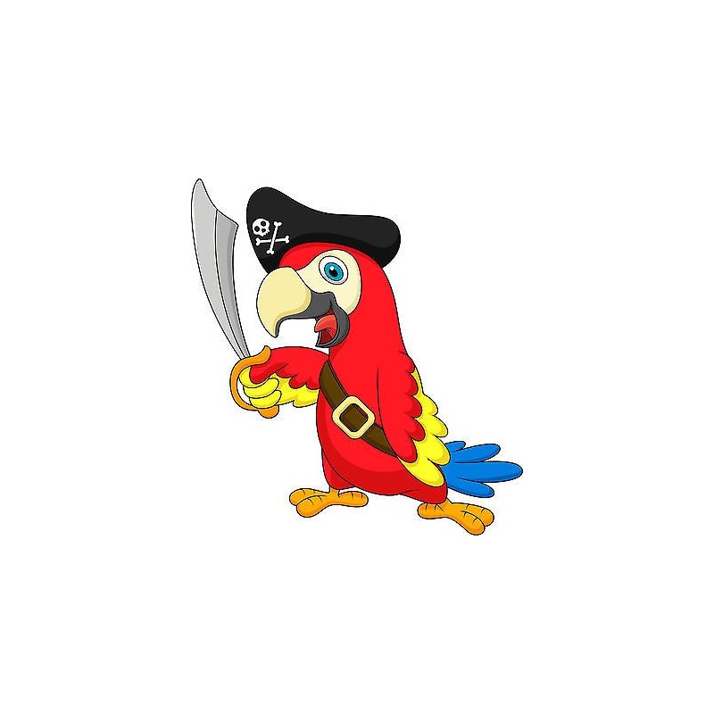 Sticker autocollant enfant Perroquet Pirate réf 3581