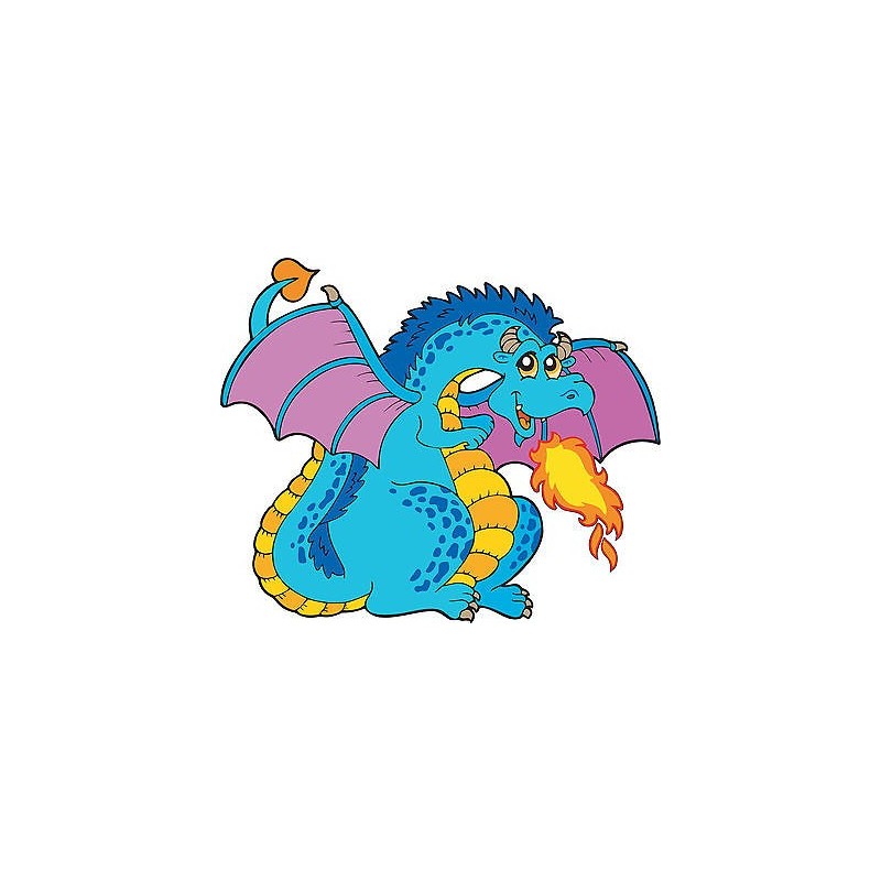 Stickers enfant Dragon réf 3702 (Dimensions de 10cm à 130cm de largeur)