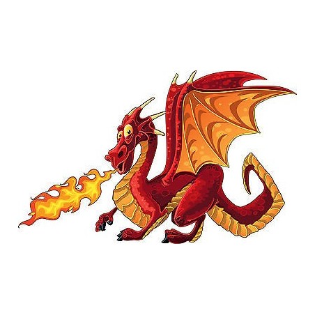 Stickers enfant Dragon feu réf 3709 (Dimensions de 10cm à 130cm de largeur)