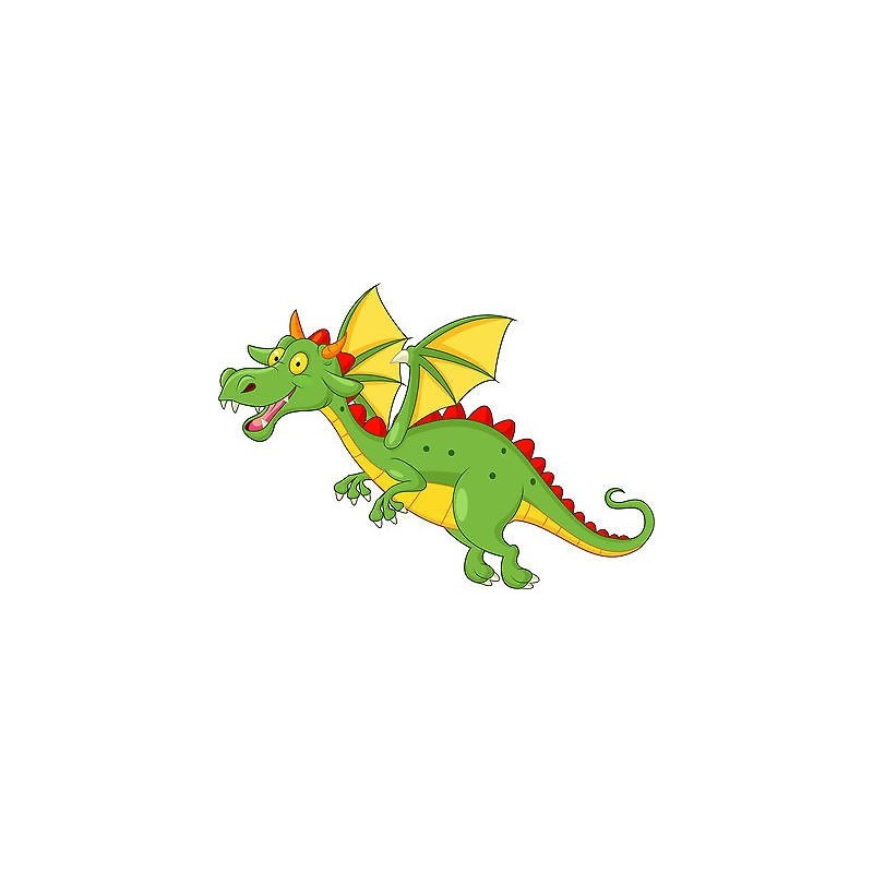Stickers enfant Dragon réf 3658 (Dimensions de 10cm à 130cm de largeur)