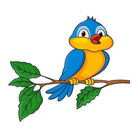 Stickers enfant Oiseau branche réf 3654 (Dimensions de 10cm à 130cm de largeur)