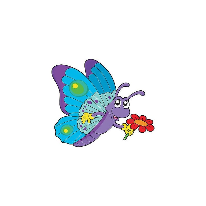 Stickers enfant Papillon fleur réf 3648 (Dimensions de 10cm à 130cm de largeur)