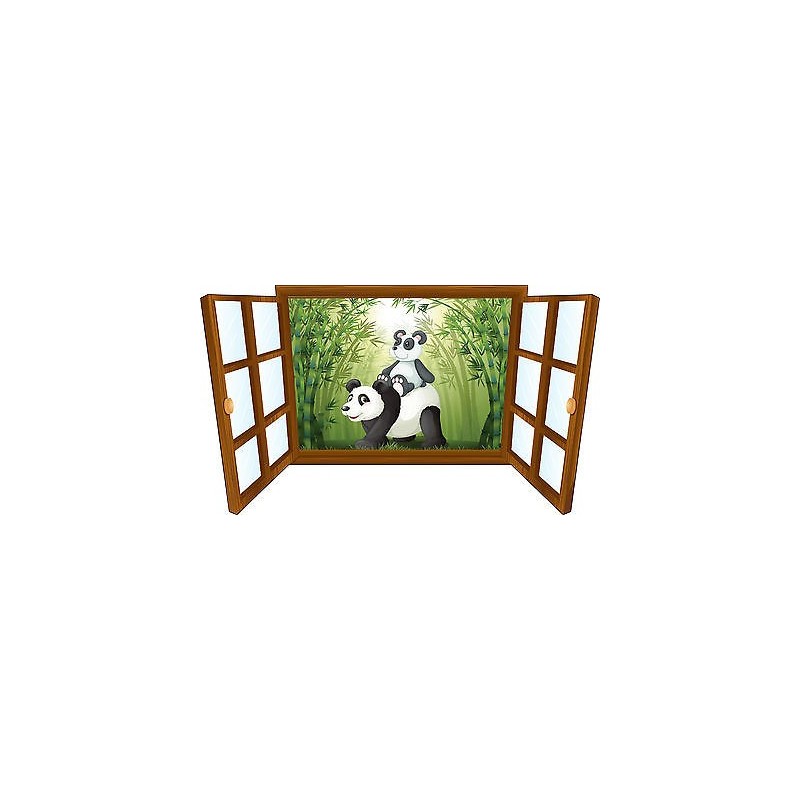 Sticker enfant fenêtre pandas réf 3924