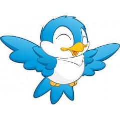 Stickers enfant Oiseau bleu réf 3561 (Dimensions de 10cm à 130cm de largeur)