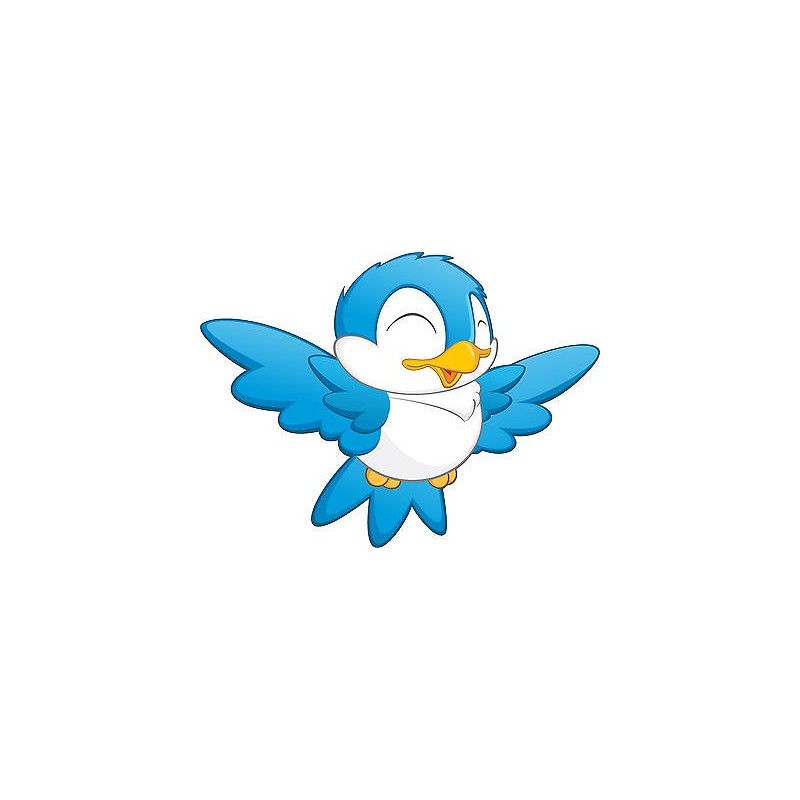 Stickers enfant Oiseau bleu réf 3561 (Dimensions de 10cm à 130cm de largeur)