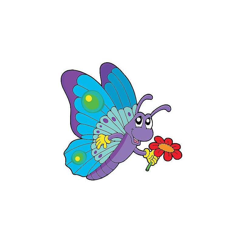 Sticker enfant Papillon réf 2543 (Dimensions de 10 cm à 130cm de hauteur)