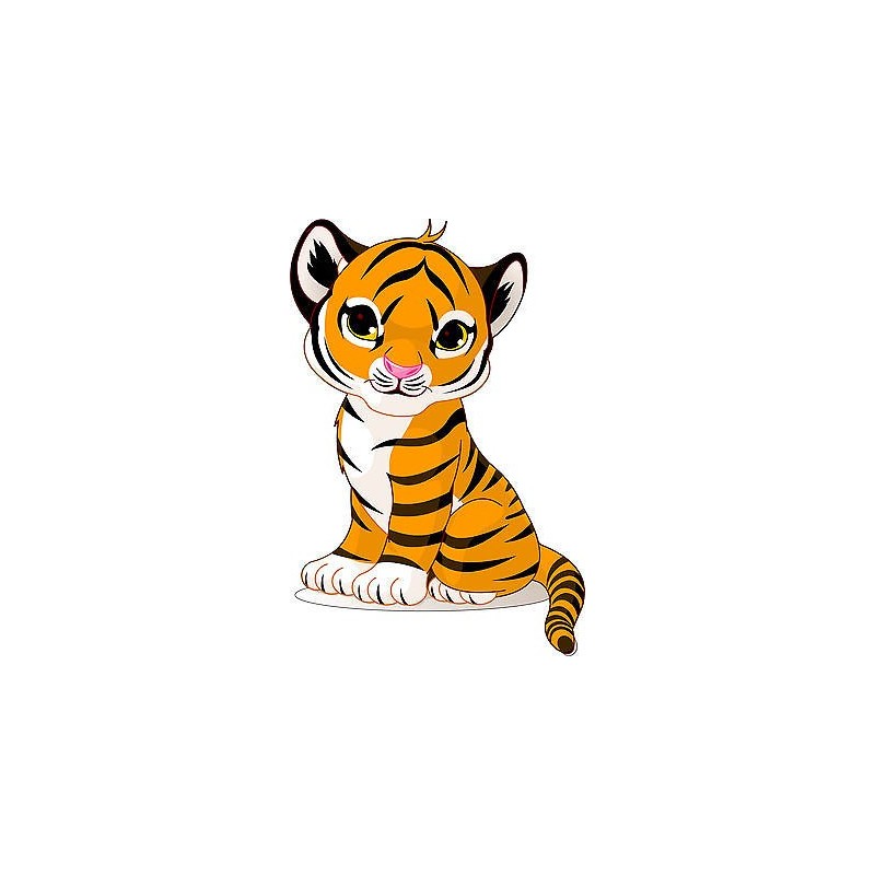 Sticker enfant Tigre réf 2520 (Dimensions de 10 cm à 130cm de hauteur)