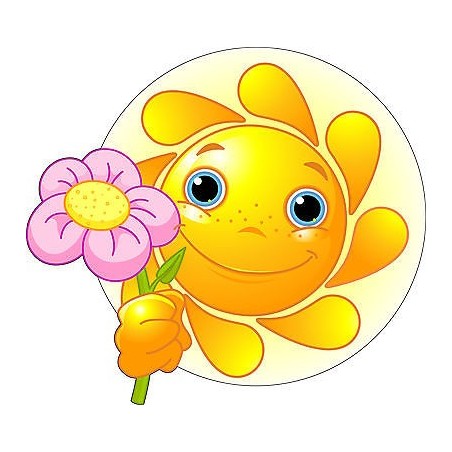 Sticker enfant Fleur soleil réf 2518 (Dimensions de 10 cm à 130cm de hauteur)