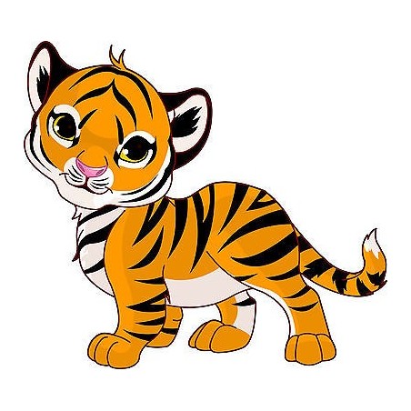 Sticker enfant Tigre réf 2514 (Dimensions de 10 cm à 130cm de hauteur)