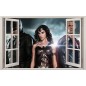 Stickers fenêtre Batman Superman Wonder Woman réf 11126