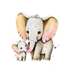 Affiche poster Bébé Enfant - Maman enfant Eléphant