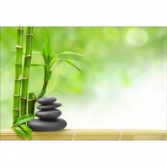 Stickers muraux déco Zen: galets bambous
