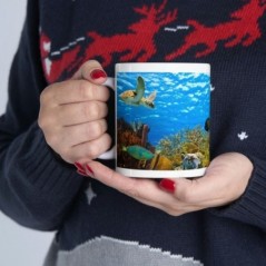 Mug Tortue poissons raie - Idée cadeau - Tasse originale en céramique