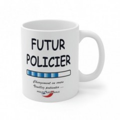 Mug Futur Policier - Idée cadeau chargement en cours - Tasse original 