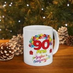 Mug Anniversaire 90 ans - Idée cadeau Joyeux Anniversaire