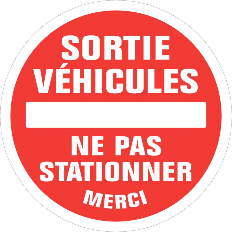 Stickers autocollant adhésif Sortie de véhicule ne pas stationner