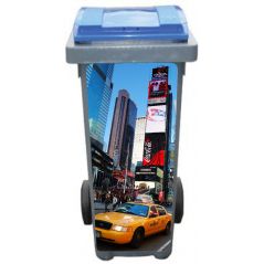 Stickers poubelle déco New York Taxi