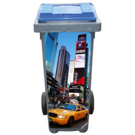 Stickers poubelle déco New York Taxi