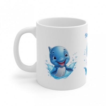 Mug personnalisé Dauphins avec prénom - Idée cadeau - Mug pour Enfant Bébé et Adulte